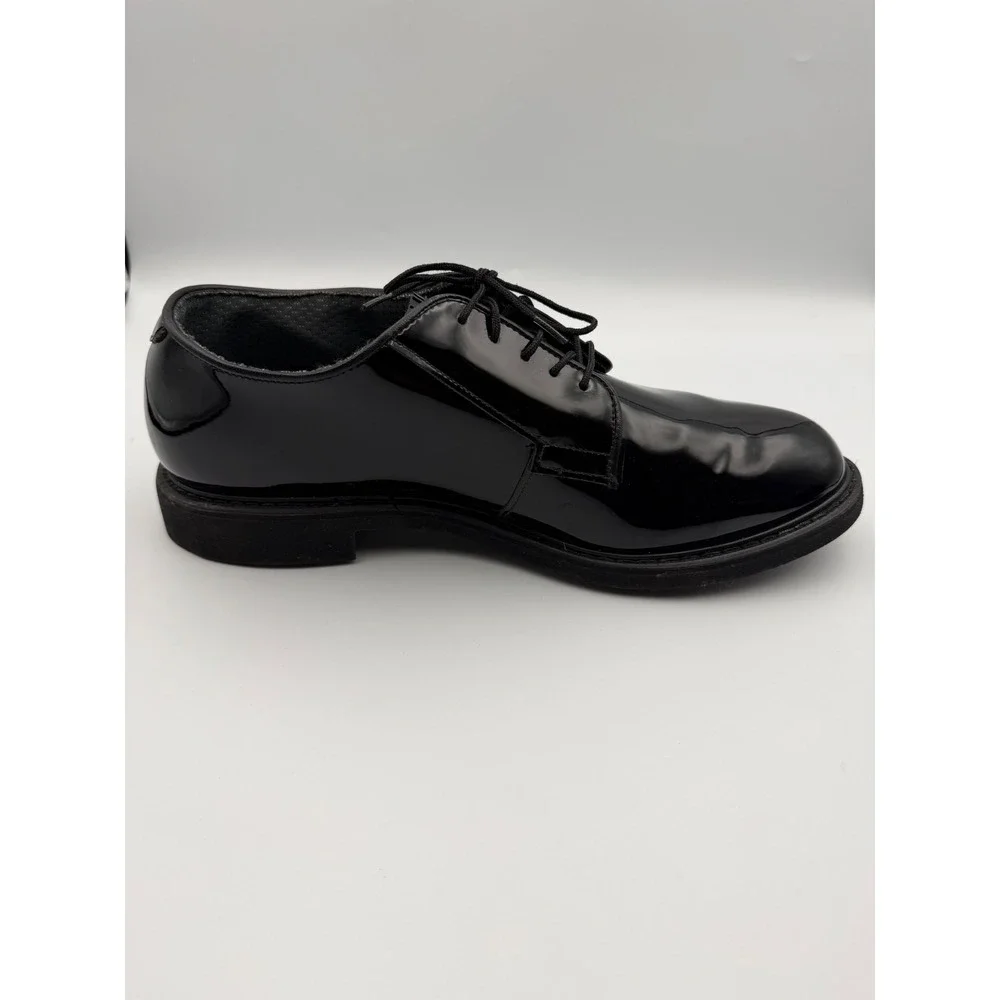 Bates High‎ Gloss Oxford Mens 9.5 D Black Patent Dress Shoes 00942